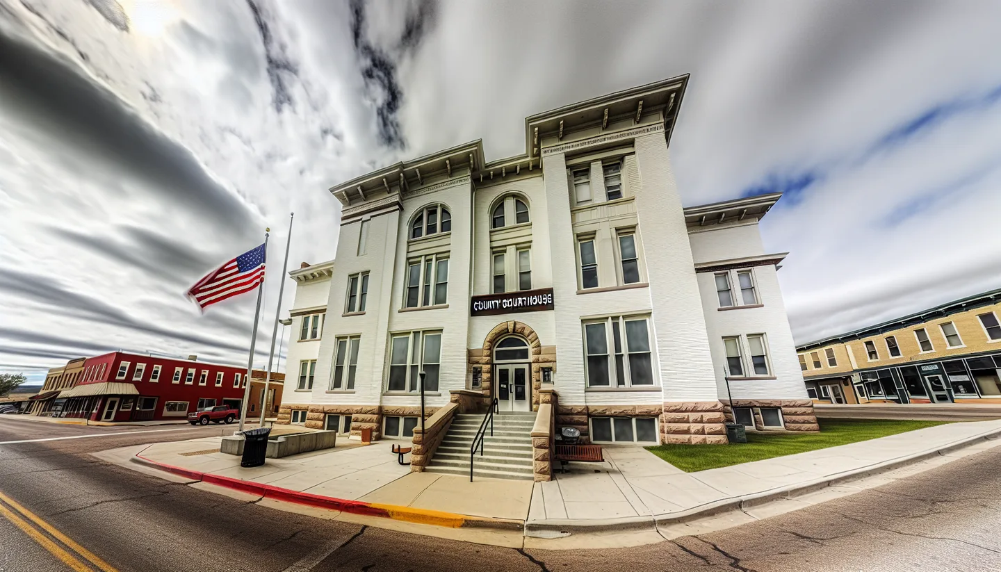 County courthouse exterior in a small town